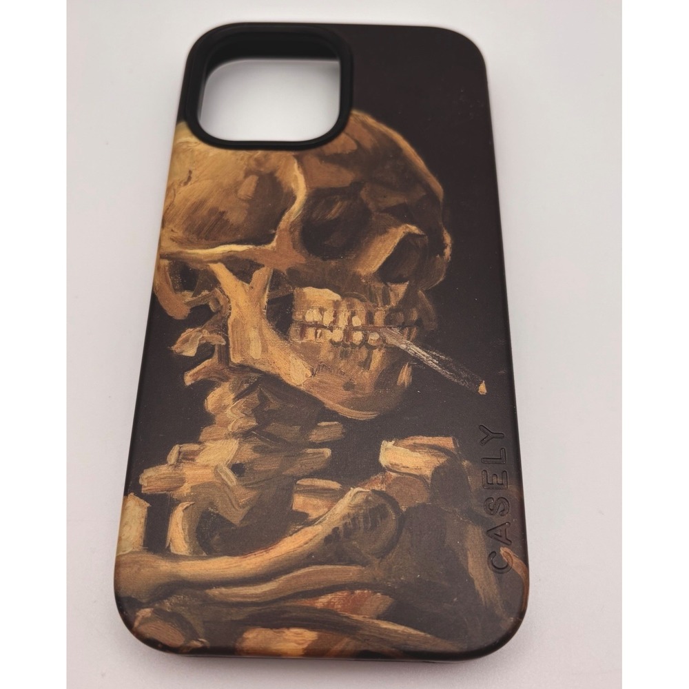 Casely Bold iPhone Case Van Gogh Skull of a Skeleton with Burning Cigarette Art